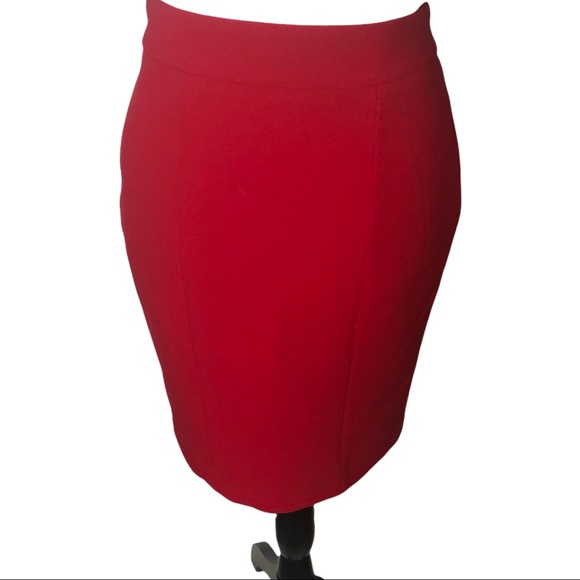 Ann Taylor Petite Pencil skirt, sz 2P Red EUC - Picture 7 of 8